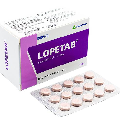 Lopetab Loperamid 2mg Agimexpharm (H/150v)(nén)