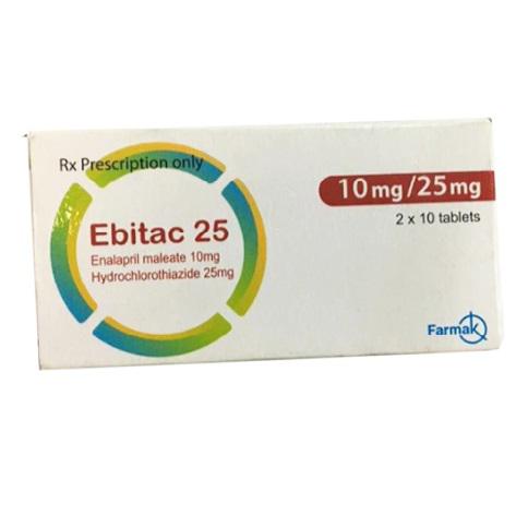 Ebitac 10mg/25mg (Enalapril, Hydrochlorothiazide) Farmak (H/20v)