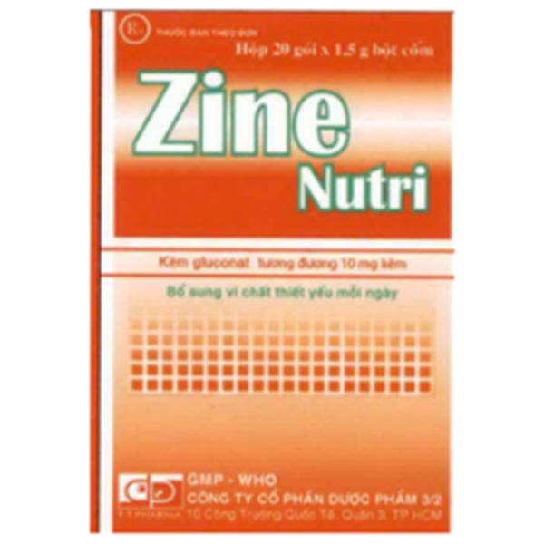 Zine Nutri 10mg (Kẽm) DP 3/2 (H/20g/1.5gr)