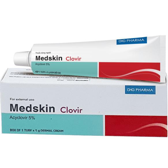 Medskin Clovir (Acyclovir) 5% DHG (Lốc/10tuýp/5gr)