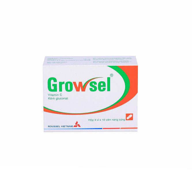 Growsel Vitamin C, Kẽm Gluconat Roussel (H/30v)