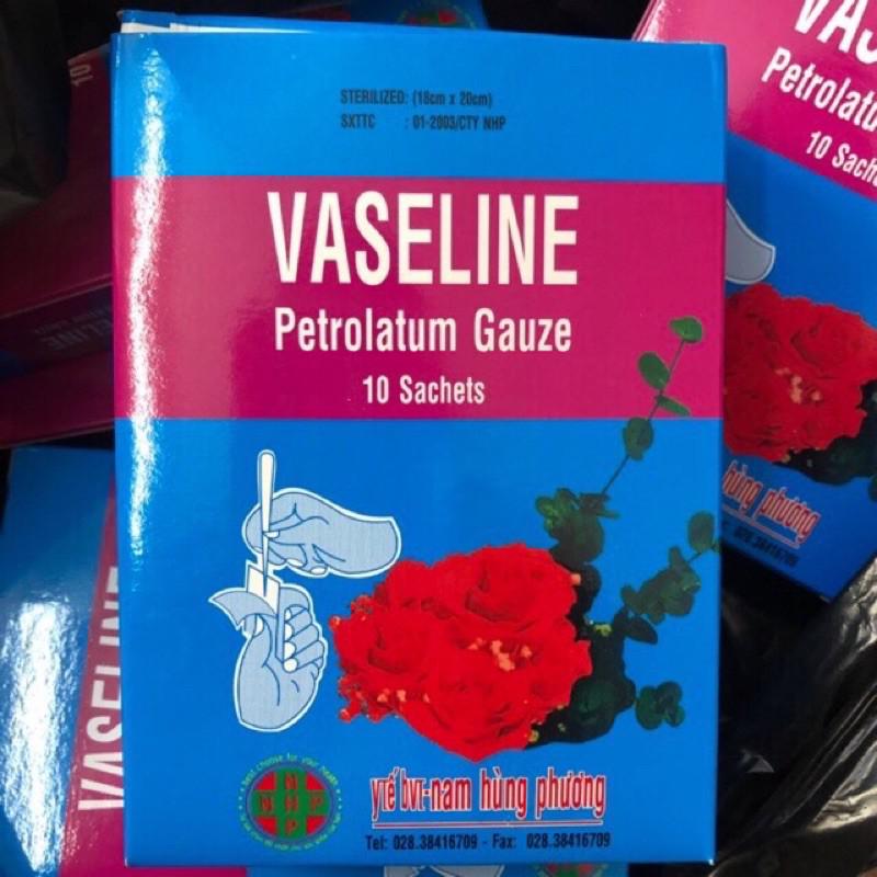 Gạc Vaseline Petrolatum Gauze - Nam Hùng Phương (Lốc/10h/10m)