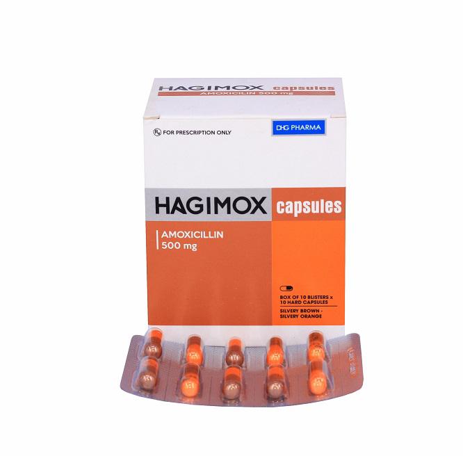 Hagimox Capsules (Amoxicilin) 500mg DHG Pharma (H/100v)