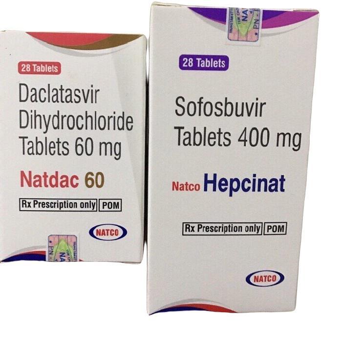 Hepcinat + Natdac 60 (Sofosbuvir 400mg và Daclatasvir 60mg) NATCO (Cặp/2 lọ) //