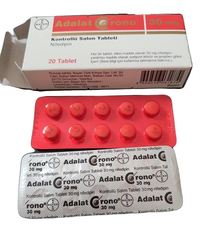 Adalat Crono 30mg (Nifedipine) Bayer Turkey (H/20V)