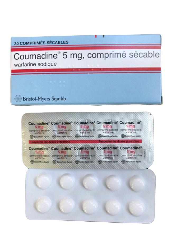 Coumadine 5mg (Warfarin) Bristol-Myers Squibb (H/30v) Pháp (Lốc_10 Hộp)