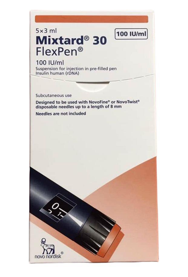 Mixtard 30 Flexpen 100iu/ml(Insulin) Novonordisk (h/5 bút/3ml)
