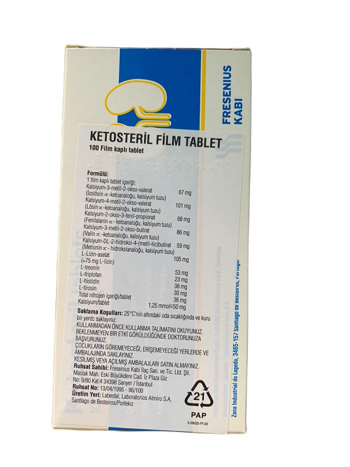 Ketosteril tablets Fresenius kabi Turkey (H/100V)