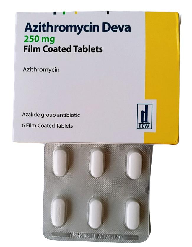 Azithromycin 250mg DEVA (H/1 vỉ /6 Viên) TNK