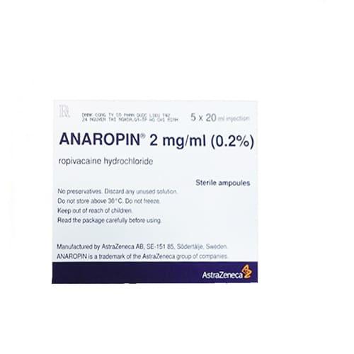 Anaropin 2mg/ml (Ropivacain) Astrazeneca (H/5ống)