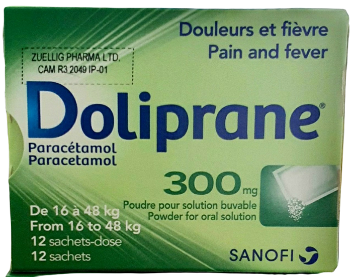 DOLIPRANE 300MG (paracetamol) SANOFI (Hộp 12 Gói)
