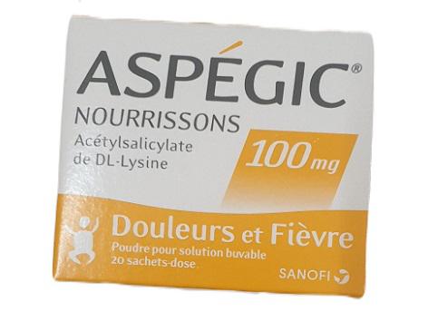 Aspegic 100mg (Acetylsalicylate) SANOFI (hộp/20 gói) 