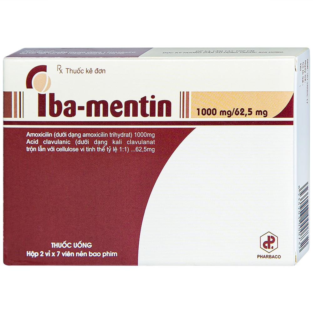 Iba-Mentin 1000mg/62.5mg (Amoxicillin, Acid Clavulanic) Pharbaco (H/14v)