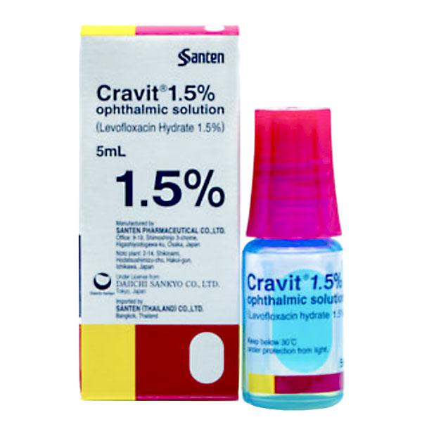 Cravit Ophthalmic Solution 1,5 (Levofloxacin) Santen (C/5ml)