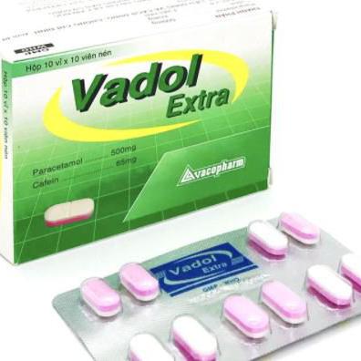 Vadol Extra (Paracetamol, Cafein) Vacopharm (C/100v) (Nén)