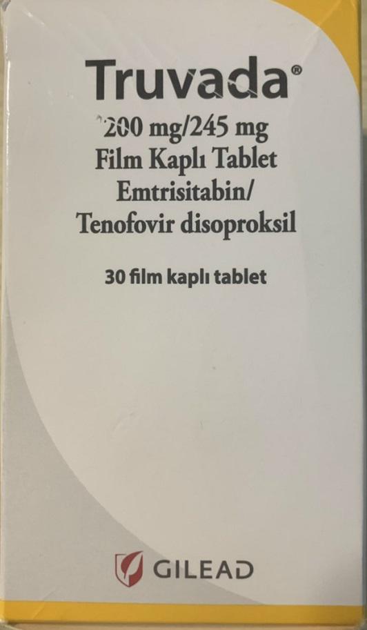 Truvada 200mg/245mg (Emtricitabine ,Tenofovir) GILEAD Turkey (H/30v)