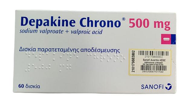 Depakine Chrono 500mg (Valproat natri) SANOFI (H/60V) Hy Lạp
