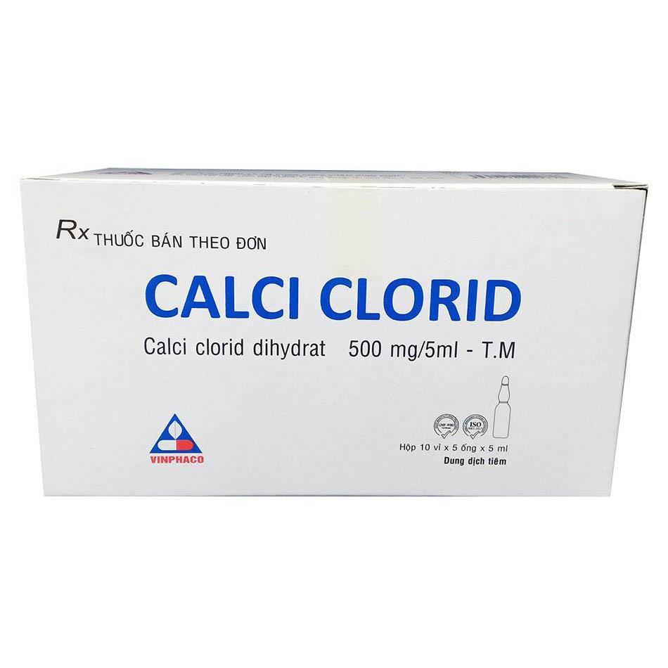 Calci Clorid 500mg/5ml Vinphaco (Hộp/50 ống/5ml)