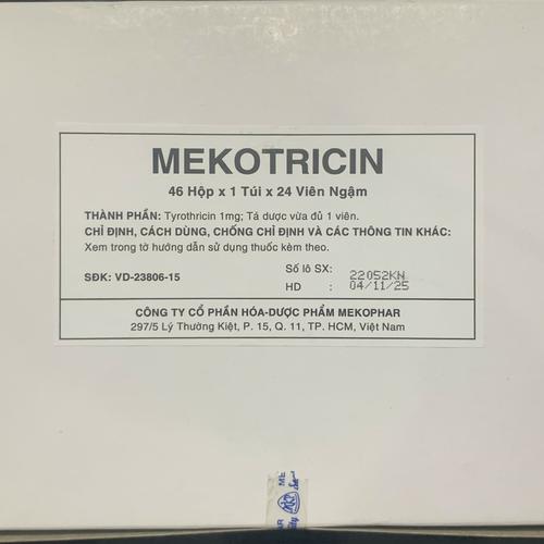 Viên Ngậm Mekotricin (Tyrothricin) Mekophar (Hộp lớn/46 hộp nhỏ/24v)