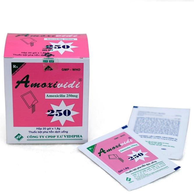 Amoxividi 250 (Amoxicilin) Vidipha (Lốc/10hộp/18g)