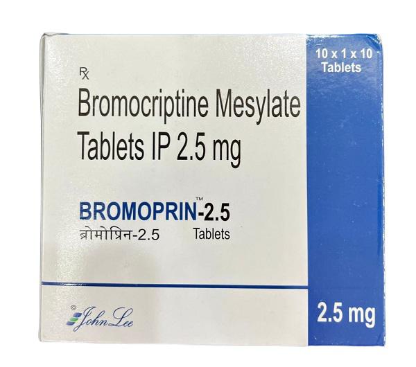 Bromoprin 2.5mg (Bromocriptine Mesylate) John Lee (H/100V) INDIA