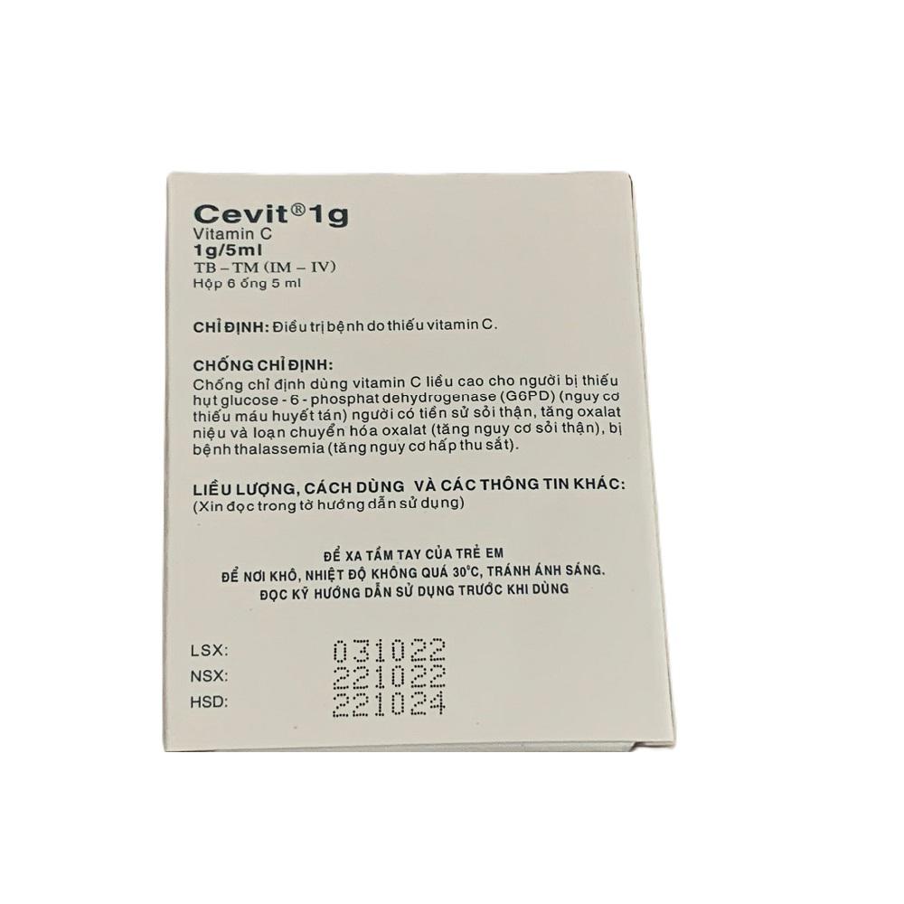 Cevit 1g (Vitamin C) Vidipha (H/6ống/5ml)