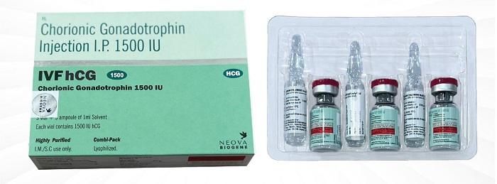 IVF HCG 1500 IU (Chorionic Gonadotropin) Neova Biogene (H/3 Ống)