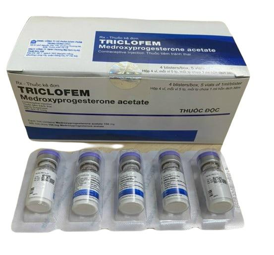 Triclofem 150mg (Medroxyprogesterone) (H/4 Vỉ x 5 lọ)