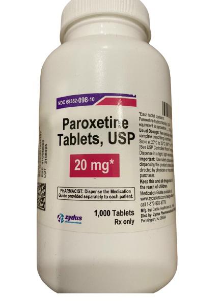 Paroxetine tablets  20mg Zydus  (Lọ /1000 viên ) INDIA