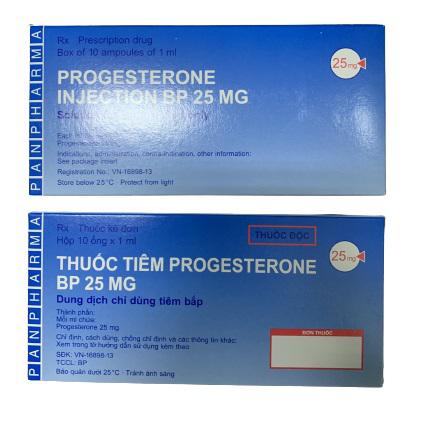 Progesterone 25mg Rotexmedica (H/10 ống) inj 