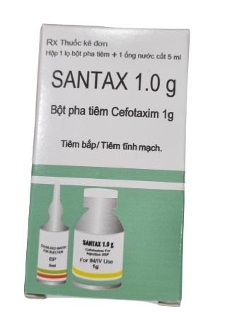 Santax 1g (Cefotaxime) Zeiss Pharmaceutical (H/10 Lọ) Ấn Độ