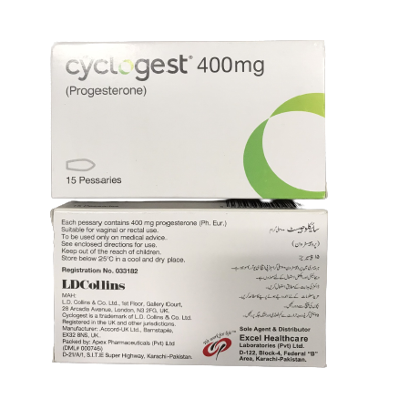 Cyclogest 400 (Progesterone) LDCollins (H/15v)