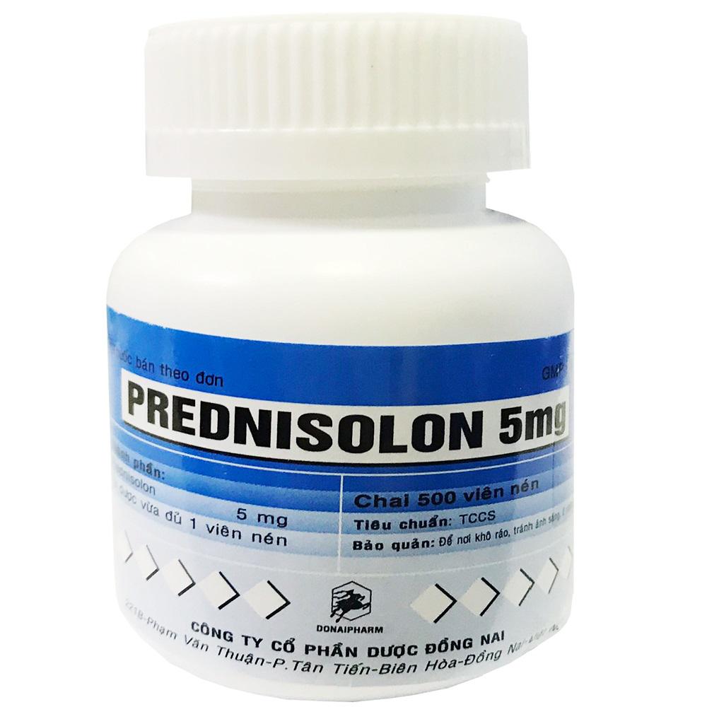 Prednisolon 5mg Donaipharma (C/500v) (Nắp Trắng)