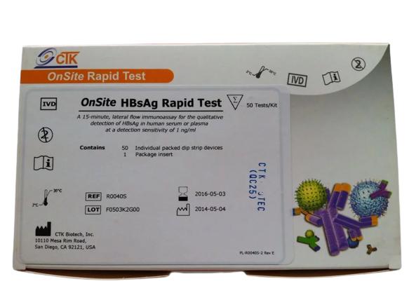 Test nhanh HBsAg CTK (hộp)