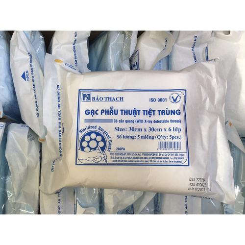 Gạc phẫu thuật tiệt trùng Bảo Thạch 30 x 40 cm (gói)