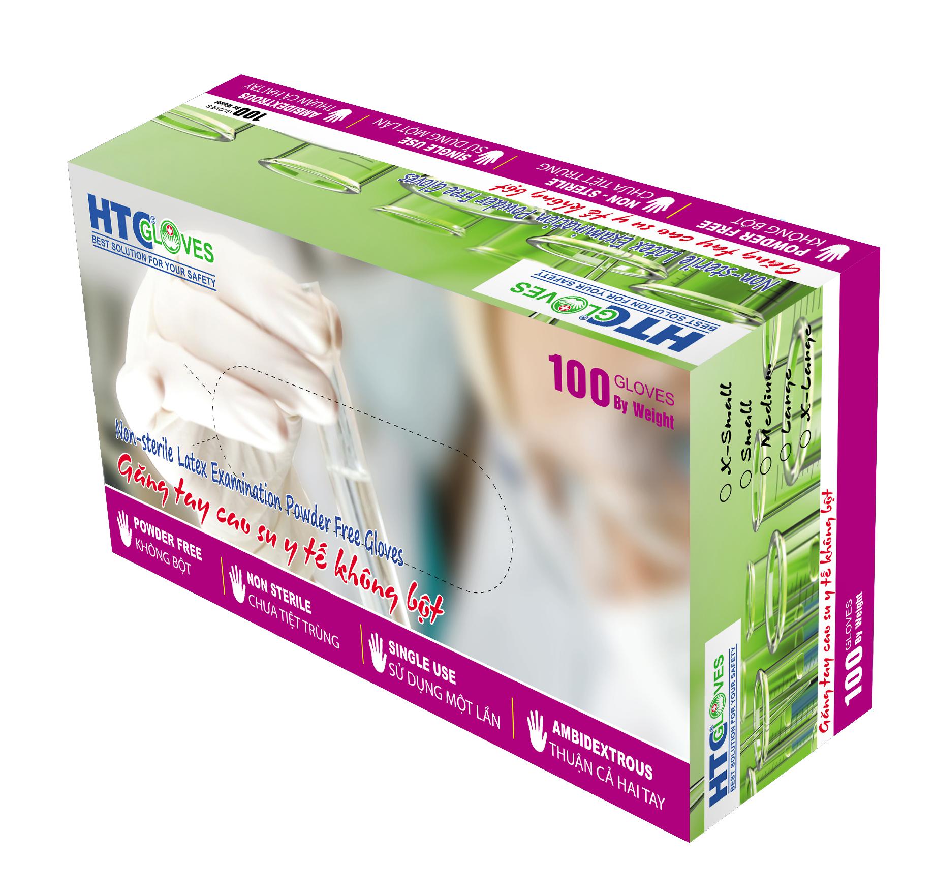Găng tay y tế không bột HTC Gloves  size S tím (hộp)