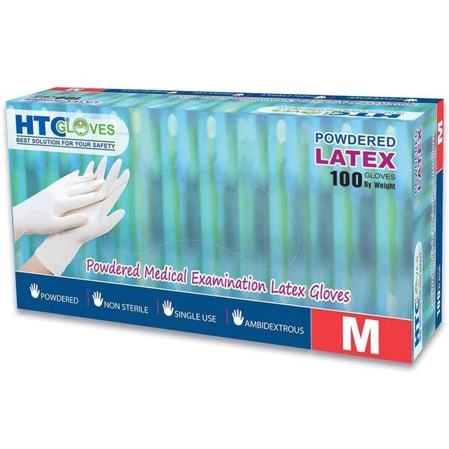 Găng tay y tế không bột HTC Gloves size M Trắng (hộp)