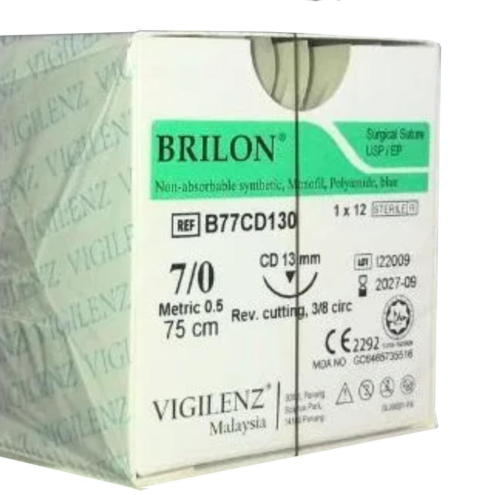 Chỉ phẫu thuật không tan nylon Brilon 7/0 (tép)