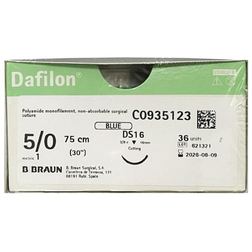 Chỉ phẫu thuật Dafilon 5/0 Kim tam giác 75cm DS16 (tép)