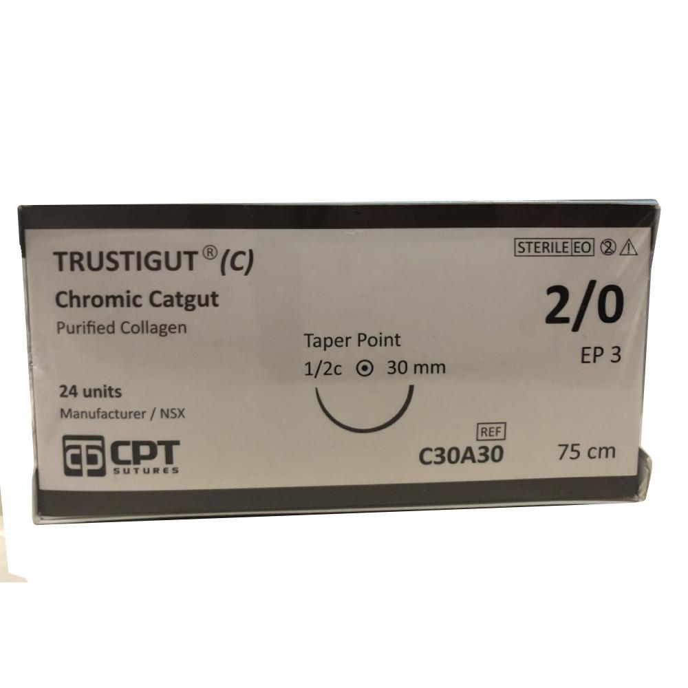 chỉ Trustigut ( Chromic Catgut ) 2/0 C30A30 (tép)