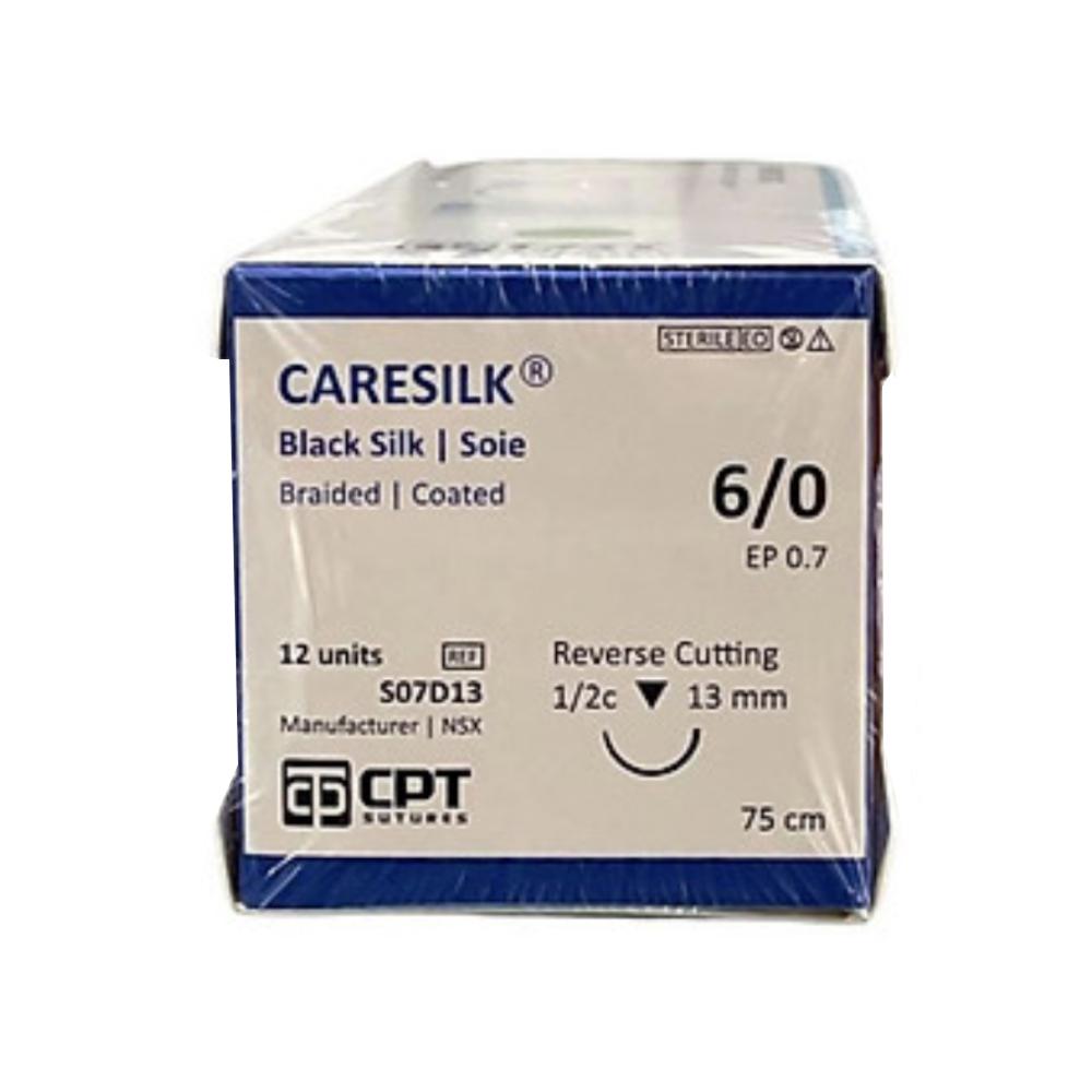 Chỉ CPT Caresilk Silk 6/0 (S07D13) kim tam giác (tép)
