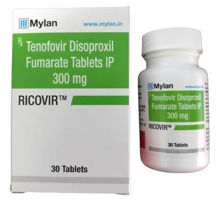 Ricovir 300mg (Tenofovir disoproxil fumarate) MyLan (H/Lọ 30) Ấn Độ