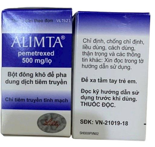 Alimta 500mg (Pemetrexed) Lilly Pharma (Hộp 1 lọ)