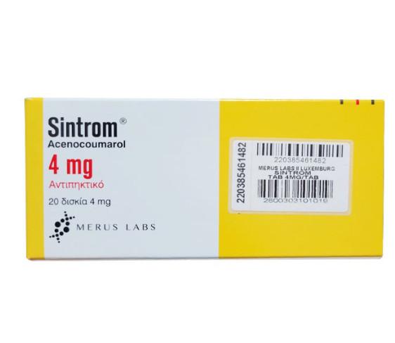 Sintrom 4mg (Acenocoumarol) Merus Labs (H/20v)  