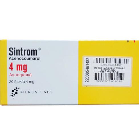 Sintrom 4mg (Acenocoumarol) Merus Labs (H/20v)  