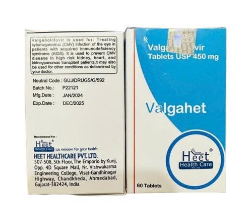 Valgahet 450mg ( Valganciclovir) Heet Health Care IP (H/60V) 