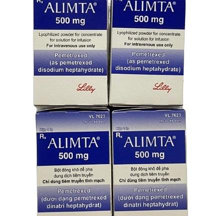 Alimta 500mg (Pemetrexed) Lilly Pharma (Hộp 1 lọ) CTY