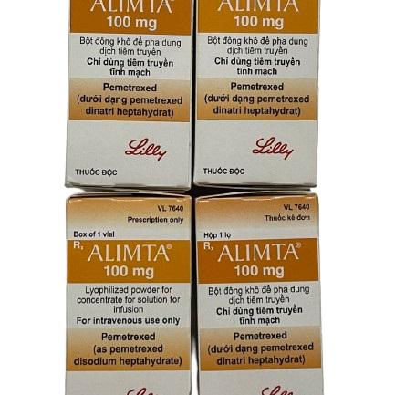 Alimta 100mg (Pemetrexed) Lilly Pharma (Hộp 1 lọ) CTY