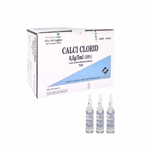 Calci Clorid 0,5g/5ml Vidipha (H/100 ống)