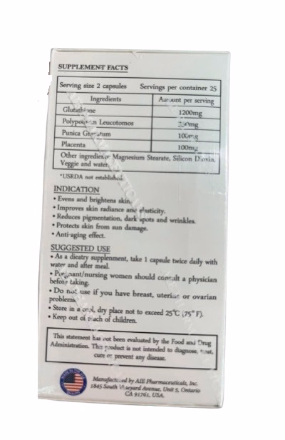 Triple White 1200mg (Glutathione) AIE Pharmaceuticals (H/50v)